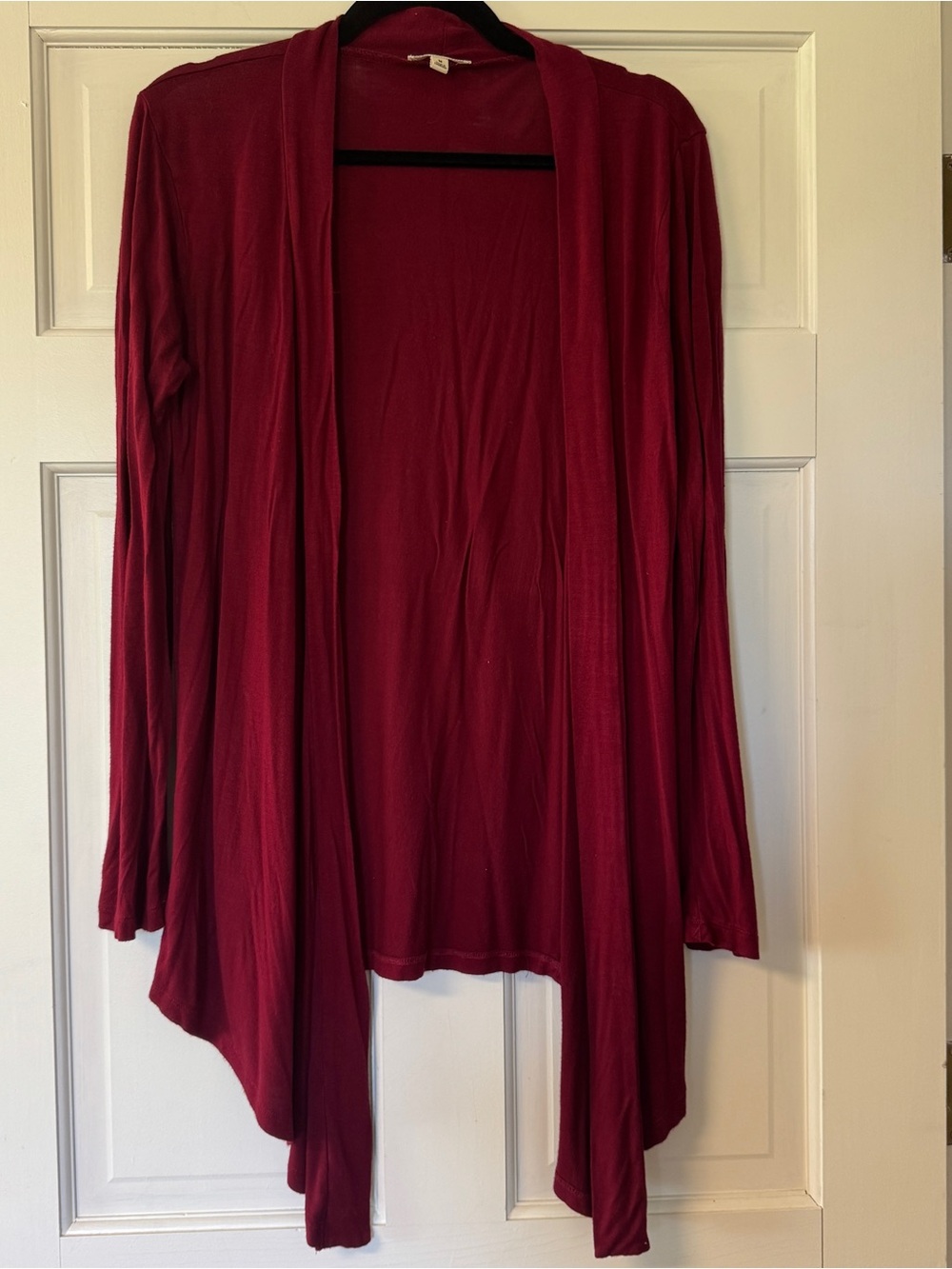 Zenana Outfitters • Open-Front Draped Cardigan - Wine